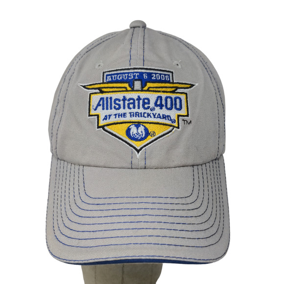 Allstate 400 At the Brickyard Strapback Hat Gray Adjustable 2006 Embroidered - Picture 1 of 11